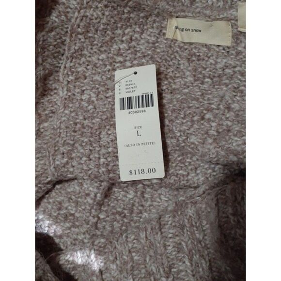 Anthropologie Sleeping on Snow Violet  Marled Off Shoulder Cowl Neck Sweater Lar - Picture 11 of 11